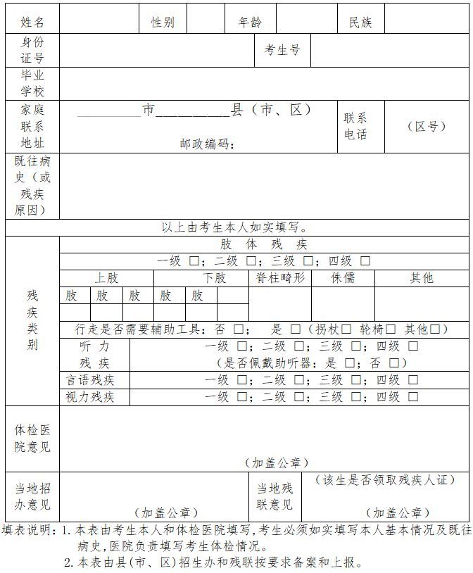 为什么要进行高考体检 高考体检表填写的注意事项是什么 